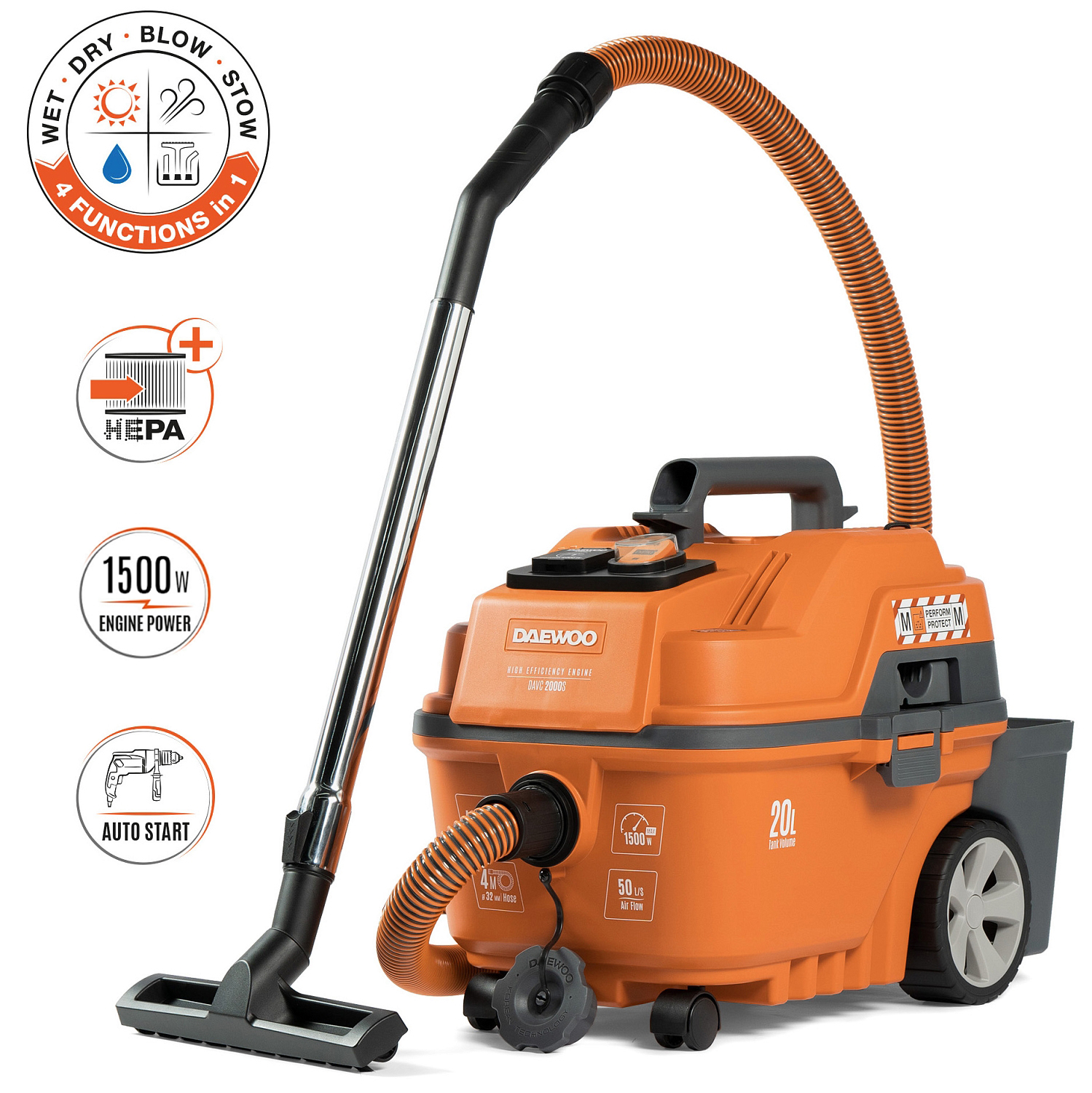 Wet-Dry Vacuum Cleaner DAEWOO DAVC 2000S